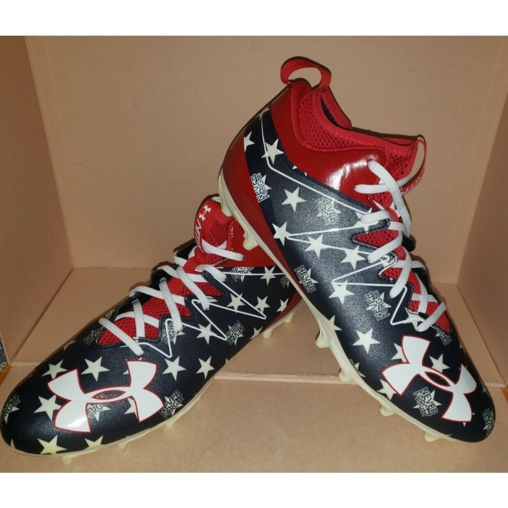 Under Armour Nitro Football Cleats "NEVER FORGET" Men's Sz 11.5 New W/Defects